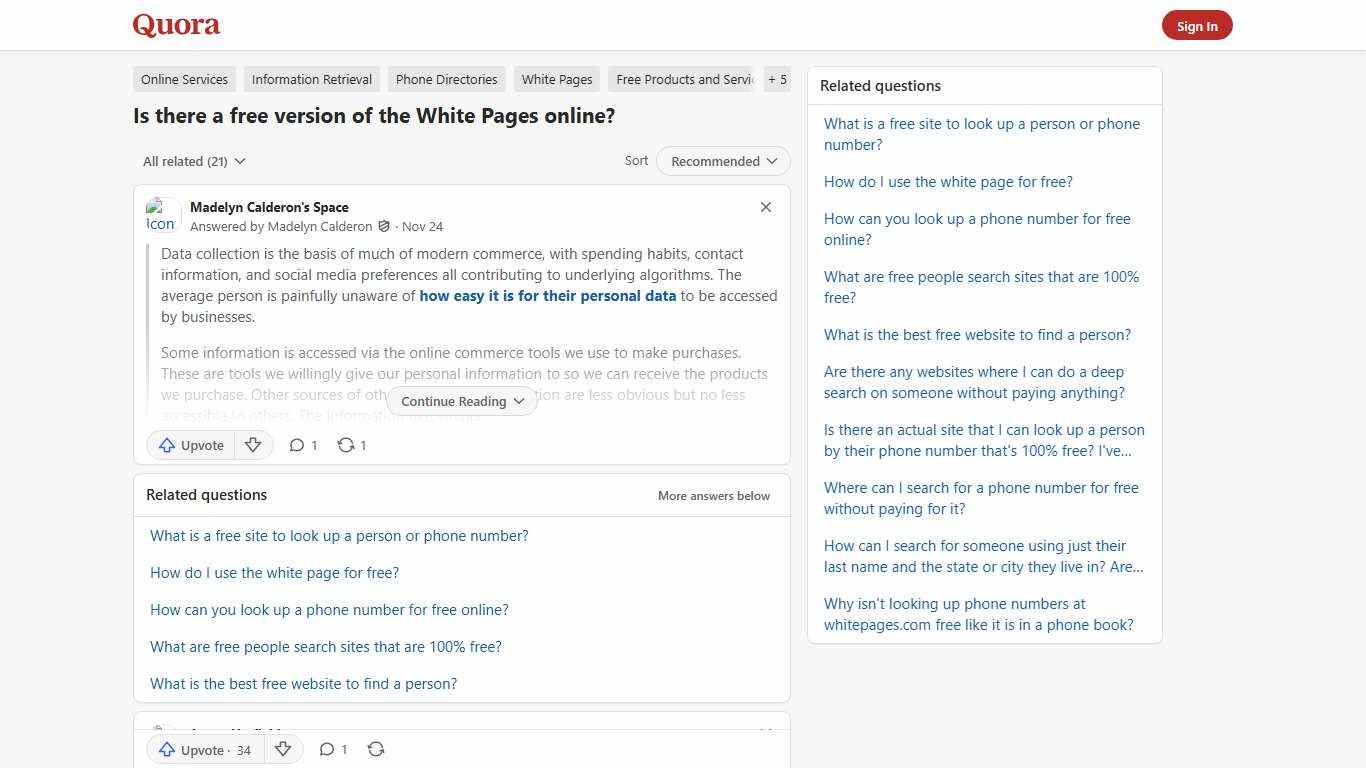 Is there a free version of the White Pages online? - Quora
